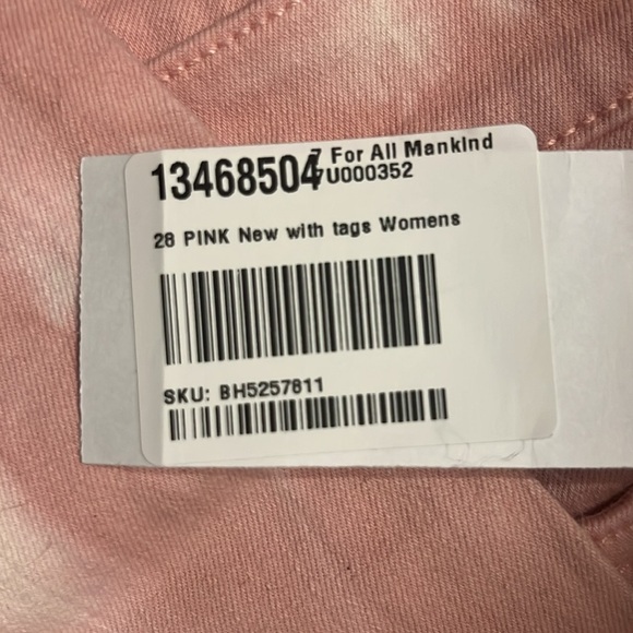 NWT 7 for all mankind tie dyed pink. Size 28. Stretchy! - Picture 7 of 7